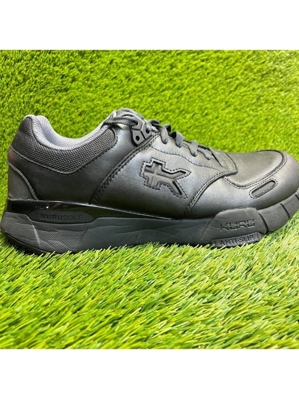 Kuru Kinetic 2.0 Mens Size 11.5 Jet Black Athletic Running Leather Shoes Sneaker